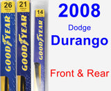 Front & Rear Wiper Blade Pack for 2008 Dodge Durango - Premium