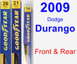 Front & Rear Wiper Blade Pack for 2009 Dodge Durango - Premium