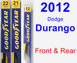Front & Rear Wiper Blade Pack for 2012 Dodge Durango - Premium