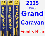 Front & Rear Wiper Blade Pack for 2005 Dodge Grand Caravan - Premium