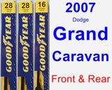 Front & Rear Wiper Blade Pack for 2007 Dodge Grand Caravan - Premium