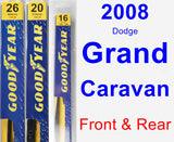 Front & Rear Wiper Blade Pack for 2008 Dodge Grand Caravan - Premium