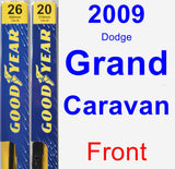 Front Wiper Blade Pack for 2009 Dodge Grand Caravan - Premium