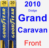 Front Wiper Blade Pack for 2010 Dodge Grand Caravan - Premium