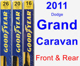Front & Rear Wiper Blade Pack for 2011 Dodge Grand Caravan - Premium