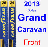 Front Wiper Blade Pack for 2013 Dodge Grand Caravan - Premium