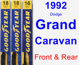 Front & Rear Wiper Blade Pack for 1992 Dodge Grand Caravan - Premium