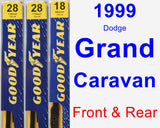 Front & Rear Wiper Blade Pack for 1999 Dodge Grand Caravan - Premium