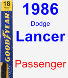 Passenger Wiper Blade for 1986 Dodge Lancer - Premium