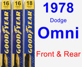 Front & Rear Wiper Blade Pack for 1978 Dodge Omni - Premium