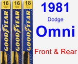 Front & Rear Wiper Blade Pack for 1981 Dodge Omni - Premium