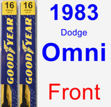 Front Wiper Blade Pack for 1983 Dodge Omni - Premium