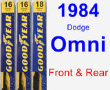 Front & Rear Wiper Blade Pack for 1984 Dodge Omni - Premium