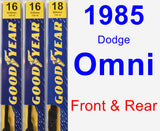 Front & Rear Wiper Blade Pack for 1985 Dodge Omni - Premium