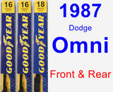 Front & Rear Wiper Blade Pack for 1987 Dodge Omni - Premium