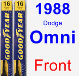 Front Wiper Blade Pack for 1988 Dodge Omni - Premium