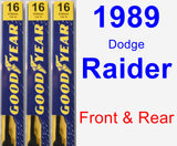 Front & Rear Wiper Blade Pack for 1989 Dodge Raider - Premium