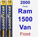 Front Wiper Blade Pack for 2000 Dodge Ram 1500 Van - Premium