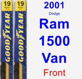 Front Wiper Blade Pack for 2001 Dodge Ram 1500 Van - Premium