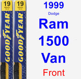 Front Wiper Blade Pack for 1999 Dodge Ram 1500 Van - Premium