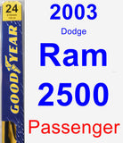 Passenger Wiper Blade for 2003 Dodge Ram 2500 - Premium