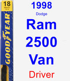 Driver Wiper Blade for 1998 Dodge Ram 2500 Van - Premium