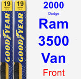 Front Wiper Blade Pack for 2000 Dodge Ram 3500 Van - Premium