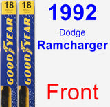 Front Wiper Blade Pack for 1992 Dodge Ramcharger - Premium