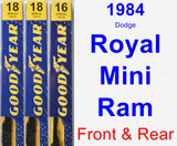 Front & Rear Wiper Blade Pack for 1984 Dodge Royal Mini Ram - Premium