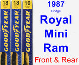 Front & Rear Wiper Blade Pack for 1987 Dodge Royal Mini Ram - Premium