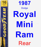 Rear Wiper Blade for 1987 Dodge Royal Mini Ram - Premium