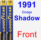 Front Wiper Blade Pack for 1991 Dodge Shadow - Premium
