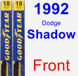 Front Wiper Blade Pack for 1992 Dodge Shadow - Premium
