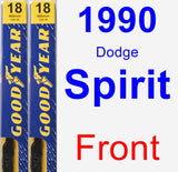 Front Wiper Blade Pack for 1990 Dodge Spirit - Premium
