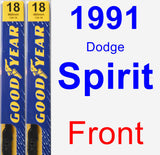 Front Wiper Blade Pack for 1991 Dodge Spirit - Premium