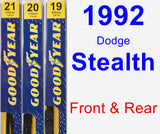 Front & Rear Wiper Blade Pack for 1992 Dodge Stealth - Premium