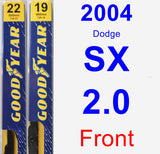 Front Wiper Blade Pack for 2004 Dodge SX 2.0 - Premium