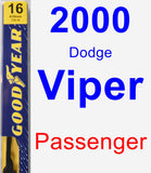 Passenger Wiper Blade for 2000 Dodge Viper - Premium
