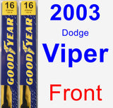 Front Wiper Blade Pack for 2003 Dodge Viper - Premium