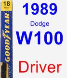 Driver Wiper Blade for 1989 Dodge W100 - Premium