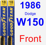 Front Wiper Blade Pack for 1986 Dodge W150 - Premium