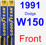 Front Wiper Blade Pack for 1991 Dodge W150 - Premium