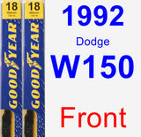 Front Wiper Blade Pack for 1992 Dodge W150 - Premium