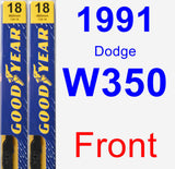 Front Wiper Blade Pack for 1991 Dodge W350 - Premium