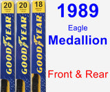 Front & Rear Wiper Blade Pack for 1989 Eagle Medallion - Premium