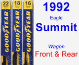 Front & Rear Wiper Blade Pack for 1992 Eagle Summit - Premium