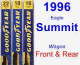 Front & Rear Wiper Blade Pack for 1996 Eagle Summit - Premium