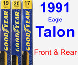 Front & Rear Wiper Blade Pack for 1991 Eagle Talon - Premium