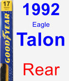 Rear Wiper Blade for 1992 Eagle Talon - Premium