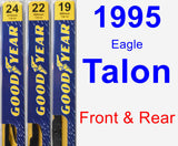 Front & Rear Wiper Blade Pack for 1995 Eagle Talon - Premium
